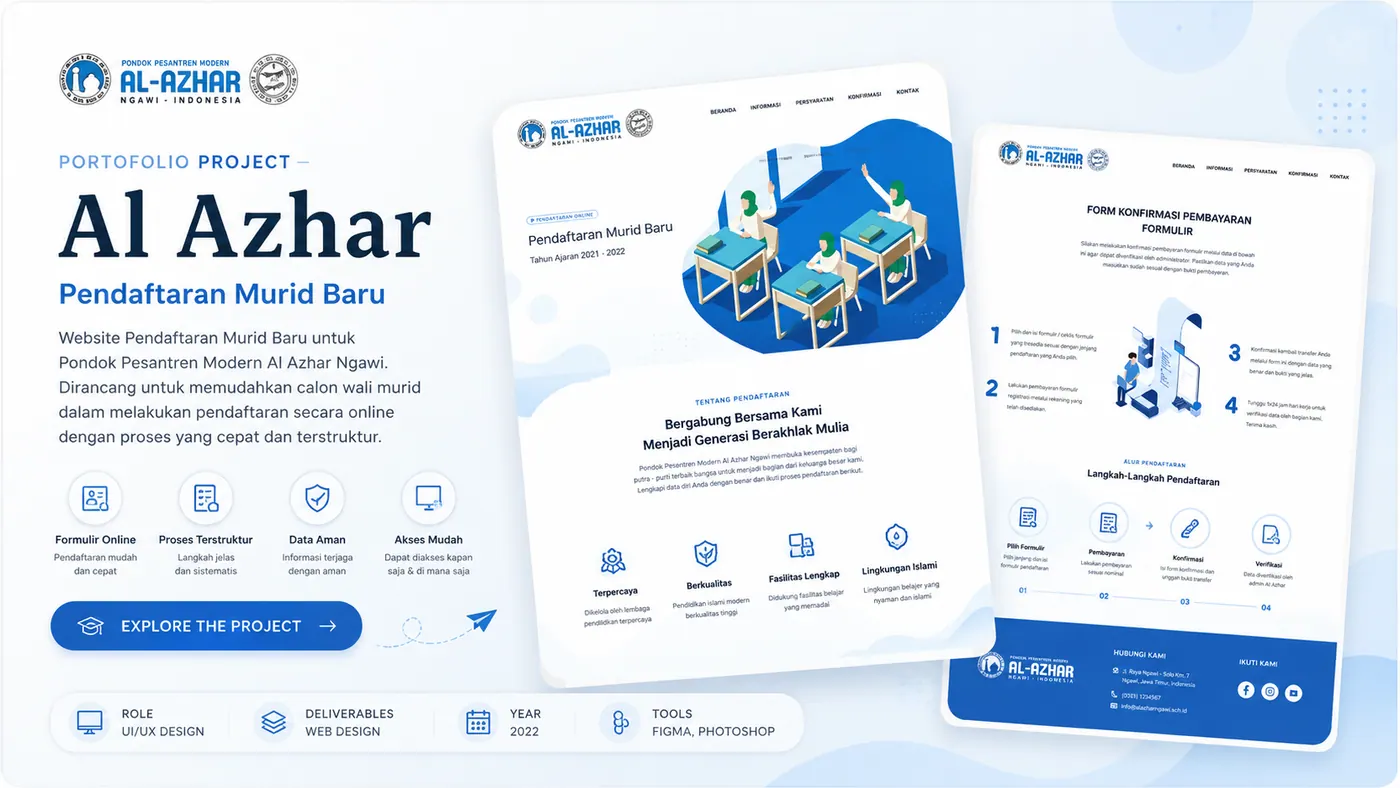 Al-Azhar School Registration portfolio preview