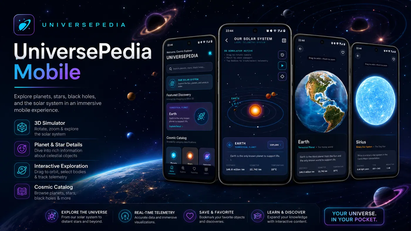 UniversePedia Mobile portfolio preview