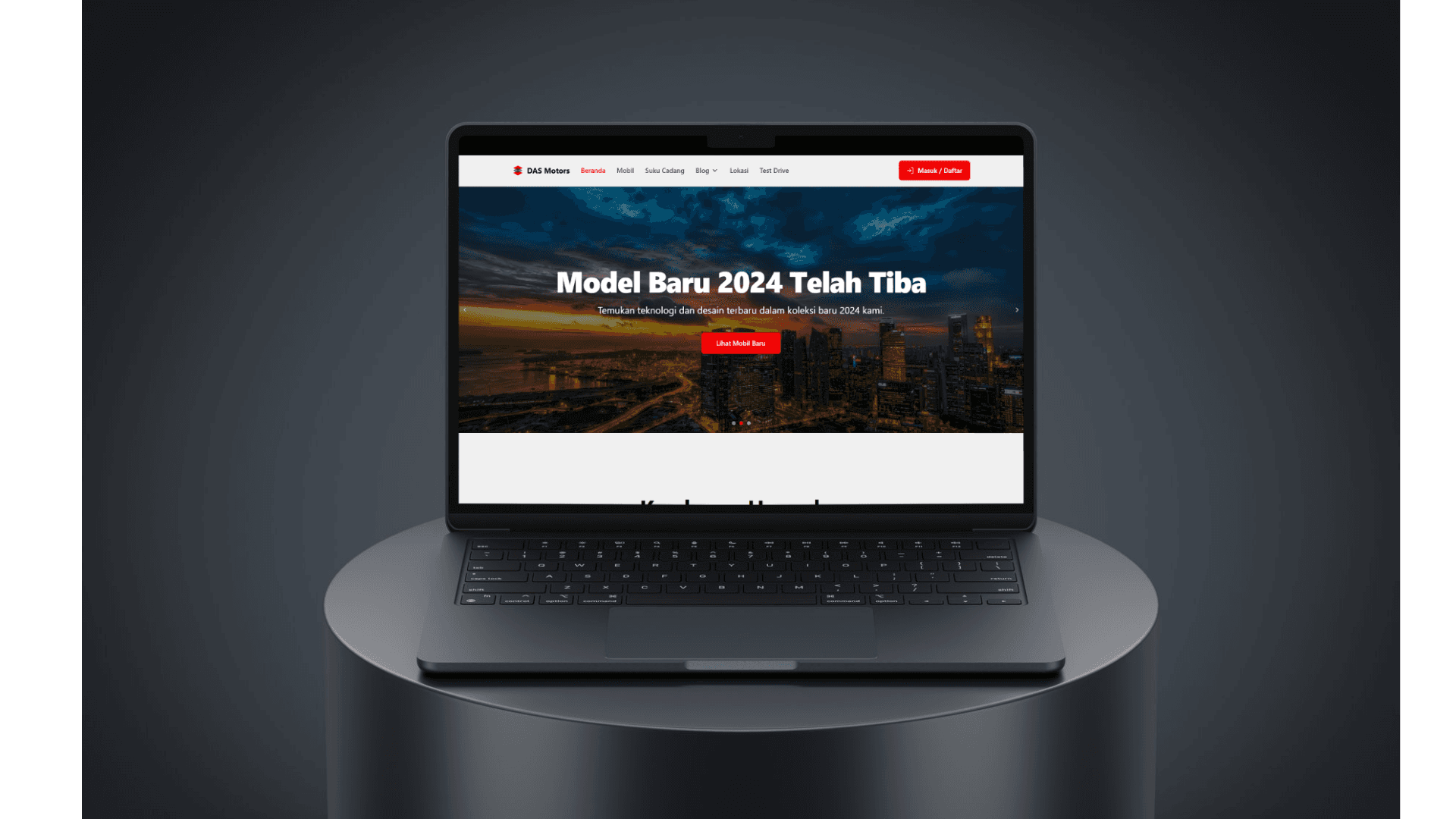 Main view of the DAS Motors Surabaya: Car Dealer Prototype project